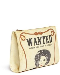 Charlotte Olympia Wanted Poster Print Leather Clutch