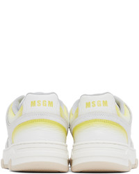 MSGM White Yellow Scrapa Uomo Sneakers