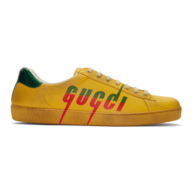 Gucci Yellow Blade New Ace Sneakers 