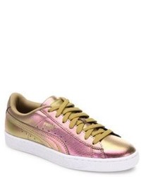 Puma Basket Holographic Leather Sneakers
