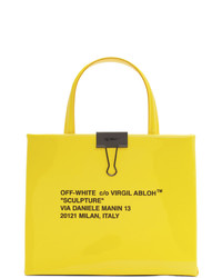 Off-White Yellow Mini Patent Box Bag