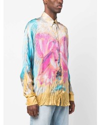 Acne Studios Abstract Print Crinkled Shirt
