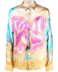 Acne Studios Abstract Print Crinkled Shirt