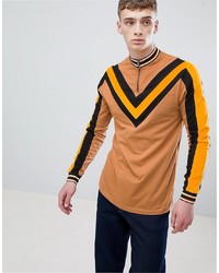 ASOS DESIGN Long Sleeve T Shirt With Cord Chevron And Sleeve Panels