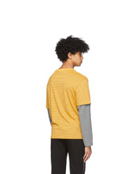 all in Yellow Striped Long Sleeve T Shirt