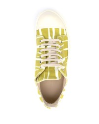 Rick Owens DRKSHDW Zebra Print Lace Up Sneakers