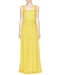 Yellow Print Maxi Dress