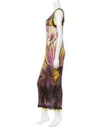 Jean Paul Gaultier Soleil Pleated Sleeveless Maxi Dress