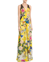 Roberto Cavalli Printed Silk Maxi Dress