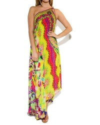Shahida Parides Rose Quartz Yellow Printed Maxi Dress In Sarina Print