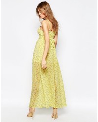 Traffic People Cami Maxi Dress In Ditsy Floral Print