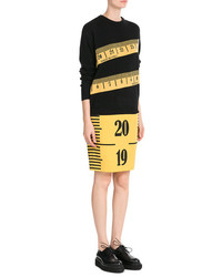 Moschino Wool Twill Printed Skirt