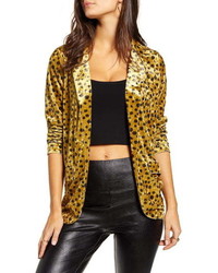 4SI3NNA Ansel Cheetah Print Velvet Jacket
