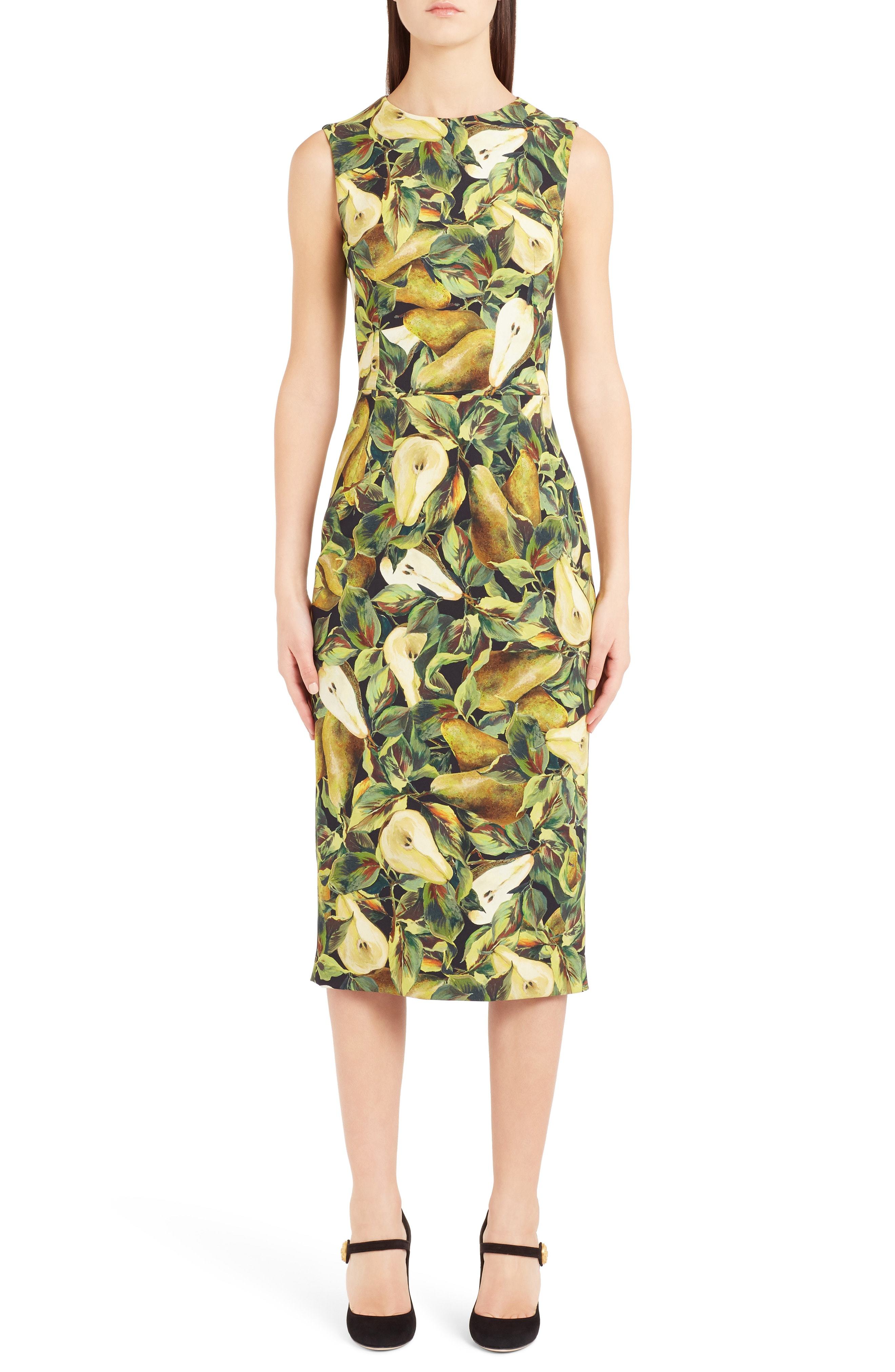 Dolce & Gabbana Pear Print Cady Sheath Dress, $1,316 | Nordstrom | Lookastic