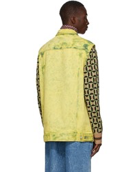 Dries Van Noten Yellow Bleached Denim Jacket