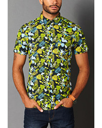 21men 21 Tropical Print Cotton Shirt