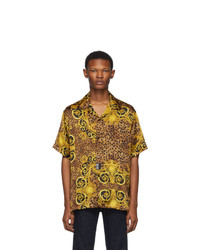 VERSACE JEANS COUTURE Black And Gold Baroque Shirt