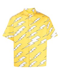 Neil Barrett Thunder Print Cotton Shirt