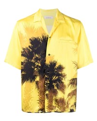 Laneus Tropical Print Short Sleeve Shirt