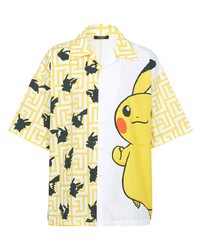 Balmain X Pokmon Pikachu Print Short Sleeve Shirt