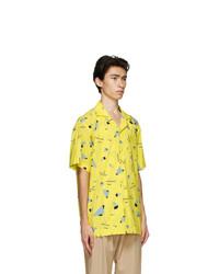 Issey Miyake Men Yellow Geometric Short Sleeve Shirt