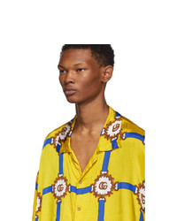 Gucci Yellow Wrinkled Harness Shirt