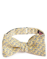 Yellow Print Silk Bow-tie