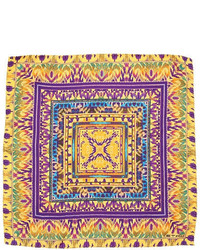 Etro Batik Printed Silk Satin Pocket Square