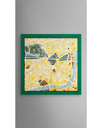 Burberry London Map Print Silk Square