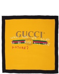 Gucci Coco Capitan Print Silk Scarf