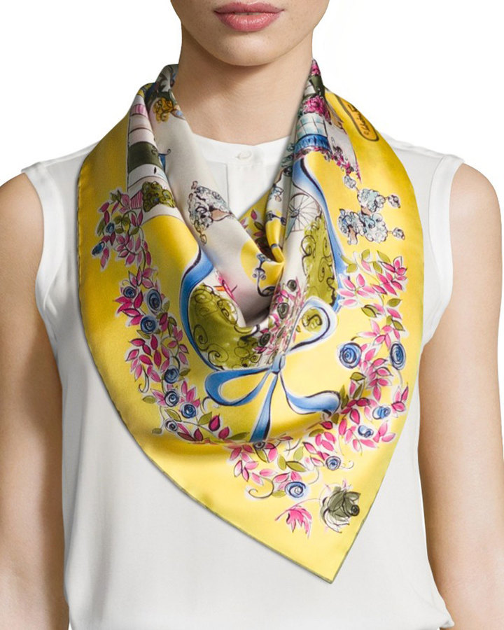 Salvatore Ferragamo Printed Silk Scarf