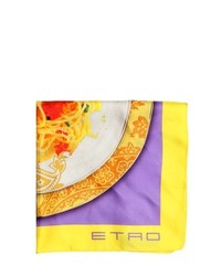 Etro Spaghetti Print Silk Satin Pocket Square