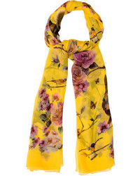 Dolce & Gabbana Floral Print Silk Shawl