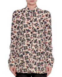 Valentino Pop Flower Printed Silk Shirt