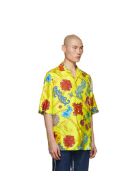 Versace Yellow Silk Chain Shirt