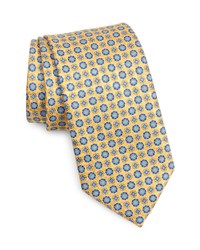 Zegna Floral Print Silk Tie In Yellow At Nordstrom