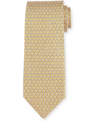 Salvatore Ferragamo Printed Silk Twill Tie Yellow