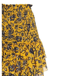 Etoile Isabel Marant Flounced Printed Cotton Voile Skirt