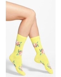 Yellow Print Socks