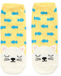 Forever 21 Dreaming Cat Ankle Socks
