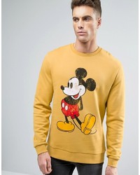 Asos Sweatshirt With Distressed Mickey Print