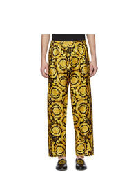 Versace Underwear Black And Gold Barocco Lounge Pants