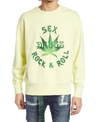 Cult of Individuality Rock Roll Crewneck Sweatshirt In Lemon At Nordstrom