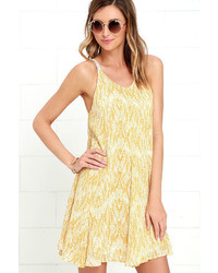 Yellow Print Swing Dress