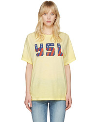 Saint Laurent Yellow Usa T Shirt