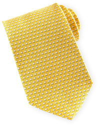 Salvatore Ferragamo Espresso Cup Print Silk Tie Yellow