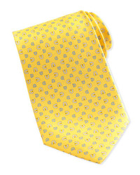 Salvatore Ferragamo Gancini Print Silk Tie Yellow