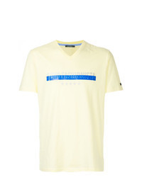 Yellow Print V-neck T-shirt