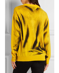 Moschino Printed Wool Sweater Yellow