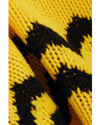 Joseph Intarsia Wool Turtleneck Sweater Yellow